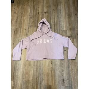 Adidas Women’s Dusty Purple Cropped Hoodie Size XL